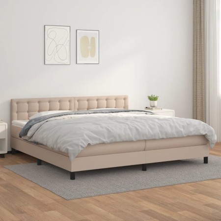 Boxspringbett mit Cappuccino-Kunstledermatratze 200x200cm von , Betten und Lattenroste - Ref: Foro24-3141148, Preis: 617,99 €...