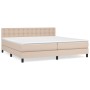 Box spring bed with cappuccino synthetic leather mattress 200x200cm by , Beds and slatted bases - Ref: Foro24-3141148, Price:...