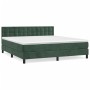 Cama box spring con colchón terciopelo verde oscuro 180x200 cm de , Camas y somieres - Ref: Foro24-3141560, Precio: 543,35 €,...