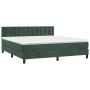 Cama box spring con colchón terciopelo verde oscuro 180x200 cm de , Camas y somieres - Ref: Foro24-3141560, Precio: 543,35 €,...