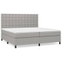 Box spring bed with light gray fabric mattress 200x200 cm by , Beds and slatted bases - Ref: Foro24-3142121, Price: 688,99 €,...