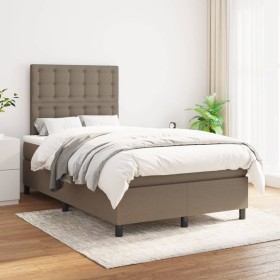 Box spring bed with taupe gray fabric mattress 120x200 cm by , Beds and slatted bases - Ref: Foro24-3142085, Price: 452,82 €,...