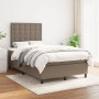 Box spring bed with taupe gray fabric mattress 120x200 cm