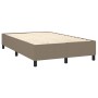 Box spring bed with taupe gray fabric mattress 120x200 cm