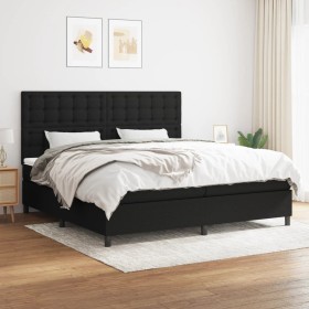 Box spring bed with black fabric mattress 200x200 cm by , Beds and slatted bases - Ref: Foro24-3142123, Price: 644,80 €, Disc...