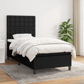 Cama box spring con colchón tela negro 80x200 cm de , Camas y somieres - Ref: Foro24-3142051, Precio: 303,99 €, Descuento: %