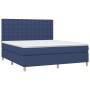 Box spring bed with blue fabric mattress 160x200 cm by , Beds and slatted bases - Ref: Foro24-3142671, Price: 569,29 €, Disco...