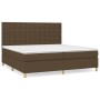 Cama box spring con colchón tela marrón oscuro 200x200 cm de , Camas y somieres - Ref: Foro24-3142684, Precio: 675,33 €, Desc...