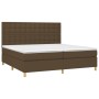 Cama box spring con colchón tela marrón oscuro 200x200 cm de , Camas y somieres - Ref: Foro24-3142684, Precio: 675,33 €, Desc...