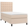 Cama box spring con colchón cuero sintético capuchino 100x200cm de , Camas y somieres - Ref: Foro24-3142832, Precio: 411,93 €...