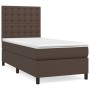 Cama box spring con colchón cuero sintético marrón 100x200 cm de , Camas y somieres - Ref: Foro24-3142830, Precio: 398,99 €, ...