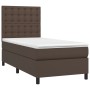 Cama box spring con colchón cuero sintético marrón 100x200 cm de , Camas y somieres - Ref: Foro24-3142830, Precio: 398,99 €, ...