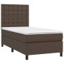 Cama box spring con colchón cuero sintético marrón 90x200 cm de , Camas y somieres - Ref: Foro24-3142824, Precio: 378,42 €, D...