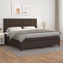 Cama box spring con colchón cuero sintético marrón 200x200 cm de , Camas y somieres - Ref: Foro24-3142866, Precio: 735,85 €, ...