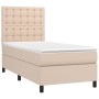 Cama box spring con colchón cuero sintético capuchino 90x200 cm de , Camas y somieres - Ref: Foro24-3142826, Precio: 377,34 €...