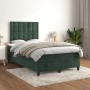 Cama box spring con colchón terciopelo verde oscuro 120x200 cm de , Camas y somieres - Ref: Foro24-3143256, Precio: 447,02 €,...