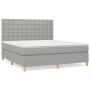 Cama box spring con colchón tela gris claro 160x200 cm de , Camas y somieres - Ref: Foro24-3142665, Precio: 571,08 €, Descuen...