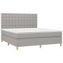 Cama box spring con colchón tela gris claro 160x200 cm de , Camas y somieres - Ref: Foro24-3142665, Precio: 571,08 €, Descuen...