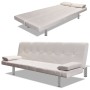 Sofa bed with two adjustable cream faux leather cushions by vidaXL, Sofas - Ref: Foro24-241723, Price: 181,10 €, Discount: %