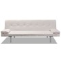 Sofa bed with two adjustable cream faux leather cushions by vidaXL, Sofas - Ref: Foro24-241723, Price: 181,10 €, Discount: %