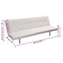 Sofá cama con dos cojines cuero artificial ajustable crema de vidaXL, Sofás - Ref: Foro24-241723, Precio: 181,10 €, Descuento: %