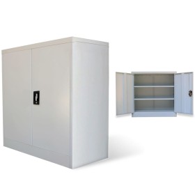 Büroschrank 2 Türen 90 cm grauer Stahl von vidaXL, Aktenschränke - Ref: Foro24-20114, Preis: 212,63 €, Rabatt: %