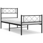 Bed frame with headboard and black metal footboard 100x190cm by , Beds and slatted bases - Ref: Foro24-372289, Price: 68,68 €...