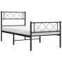 Bed frame with headboard and black metal footboard 100x190cm by , Beds and slatted bases - Ref: Foro24-372289, Price: 68,68 €...