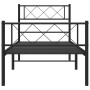 Bed frame with headboard and black metal footboard 100x190cm by , Beds and slatted bases - Ref: Foro24-372289, Price: 68,68 €...