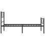 Bed frame with headboard and black metal footboard 100x190cm by , Beds and slatted bases - Ref: Foro24-372289, Price: 68,68 €...