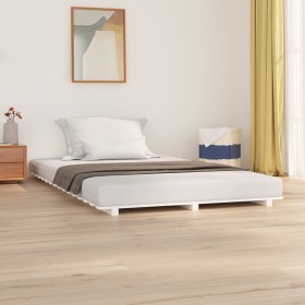 Estructura de cama madera maciza de pino blanco 140x200 cm de , Camas y somieres - Ref: Foro24-824569, Precio: 123,99 €, Desc...