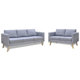 2 and 3 seater sofa set in light gray fabric by , Sofas - Ref: Foro24-272193, Price: 531,18 €, Discount: %