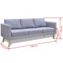 Conjunto de sofás de 2 y 3 plazas de tela gris claro de , Sofás - Ref: Foro24-272193, Precio: 533,02 €, Descuento: %