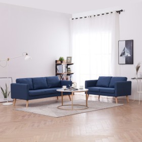 2-piece sofa set blue fabric by , Sofas - Ref: Foro24-276853, Price: 646,70 €, Discount: %