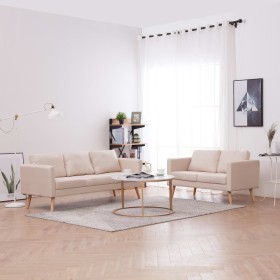 2-piece sofa set in cream fabric by , Sofas - Ref: Foro24-276851, Price: 632,99 €, Discount: %