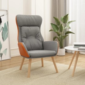 Light gray fabric and PVC relaxation armchair by , Armchairs - Ref: Foro24-341301, Price: 115,23 €, Discount: %