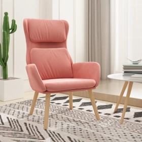 Pink velvet relaxation armchair by , Armchairs - Ref: Foro24-341355, Price: 114,88 €, Discount: %