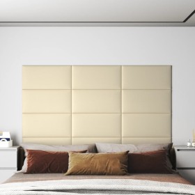 Wall panels 12 pcs cream synthetic leather 60x30 cm 2.16 m² by , Wall covering - Ref: Foro24-343856, Price: 68,99 €, Discount: %