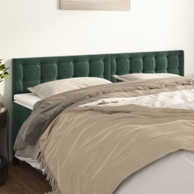 Headboards 2 units of dark green velvet 100x5x78/88 cm by , Headboards and footboards - Ref: Foro24-346533, Price: 72,27 €, D...