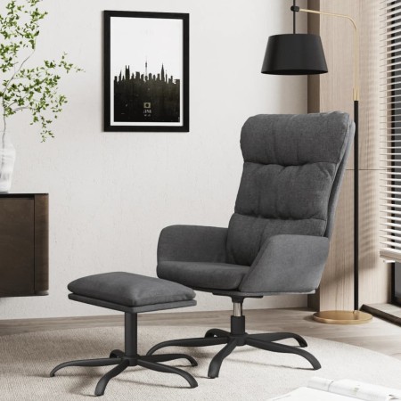 Sillón de relax con taburete tela gris oscuro de , Sillones - Ref: Foro24-3097584, Precio: 164,99 €, Descuento: %