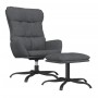 Sillón de relax con taburete tela gris oscuro de , Sillones - Ref: Foro24-3097584, Precio: 164,99 €, Descuento: %