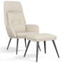 Relaxation armchair with stool in cream-colored microfiber fabric by , Armchairs - Ref: Foro24-3097739, Price: 143,98 €, Disc...