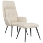 Sillón de relax con taburete tela de microfibra color crema de , Sillones - Ref: Foro24-3097739, Precio: 143,99 €, Descuento: %