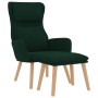 Sillón de relax con taburete terciopelo verde oscuro de , Sillones - Ref: Foro24-3097822, Precio: 147,52 €, Descuento: %