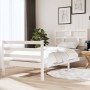 White solid wood single bed frame 90x190 cm by , Beds and slatted bases - Ref: Foro24-3101249, Price: 104,22 €, Discount: %