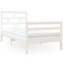 White solid wood single bed frame 90x190 cm by , Beds and slatted bases - Ref: Foro24-3101249, Price: 104,22 €, Discount: %