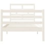 White solid wood single bed frame 90x190 cm by , Beds and slatted bases - Ref: Foro24-3101249, Price: 104,22 €, Discount: %