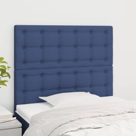 Cabeceros 2 unidades de tela azul 100x5x78/88 cm de , Cabeceros y pies de cama - Ref: Foro24-3116762, Precio: 63,85 €, Descue...