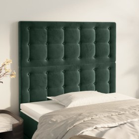 Cabeceros 2 unidades de terciopelo verde oscuro 90x5x78/88 cm de , Cabeceros y pies de cama - Ref: Foro24-3116805, Precio: 69...