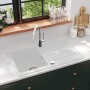 Reversible cream white granite sink with one draining board. by vidaXL, Sinks - Ref: Foro24-141671, Price: 183,65 €, Discount: %